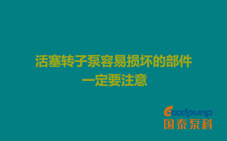 活塞轉子泵容易損壞的部件